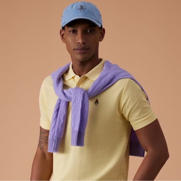 Paul Stuart Cotton Piqué Logo Polo in butter yellow - Picture 6 of 6